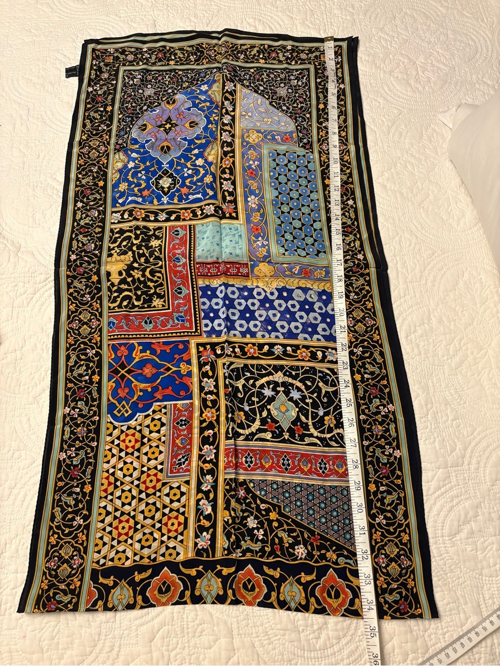 Vintage Metropolitan Museum of Art 100% silk scarf geometric Tezhip Islamic - Picture 10 of 10